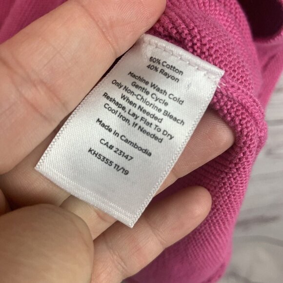 Talbots Womens Button Detail Sweater Mixed Stitch Pink Long Sleeve Size S - Picture 12 of 14